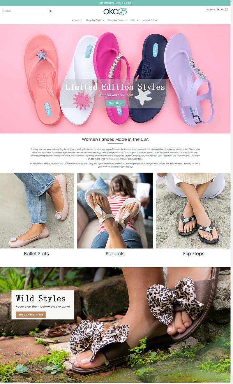 Oka-B 美国女性鞋履品牌网站