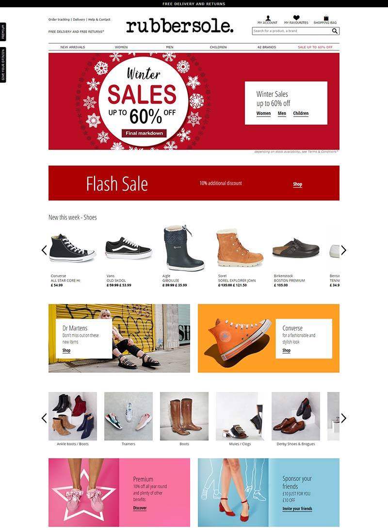 Rubber Sole 英国时尚鞋履品牌网站