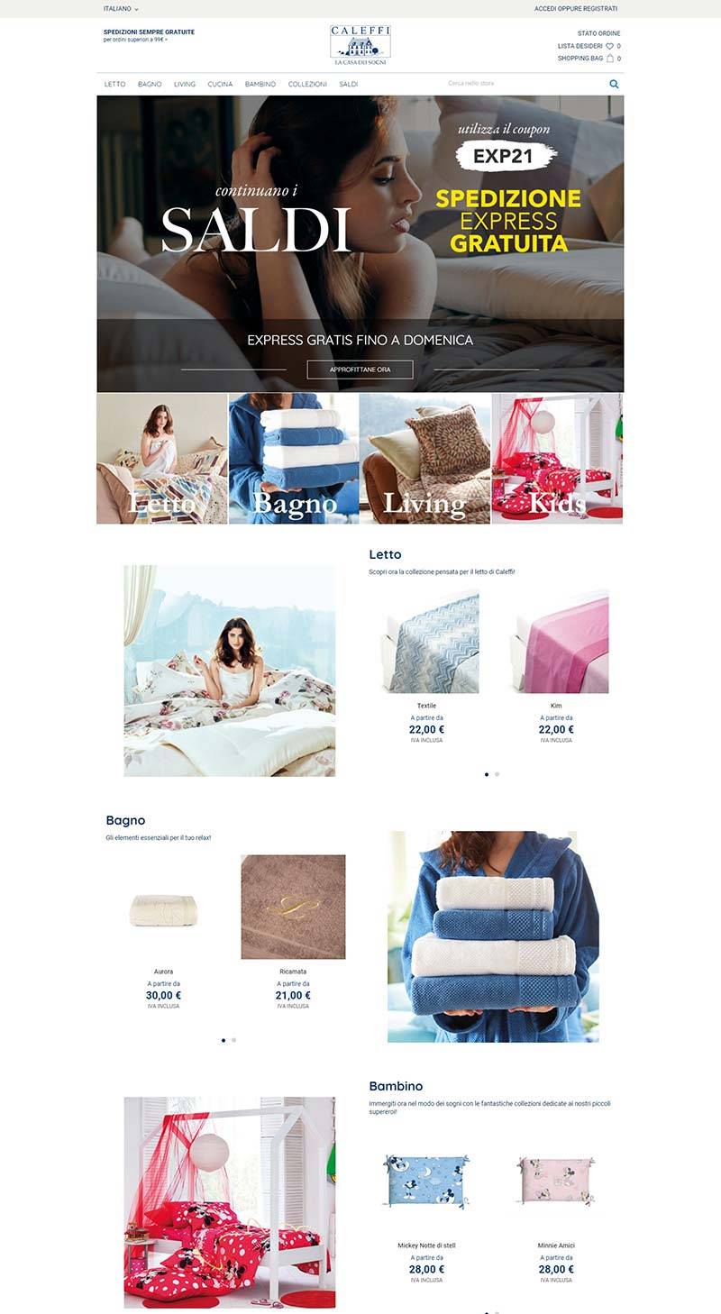Caleffi 意大利品牌家纺购物网站