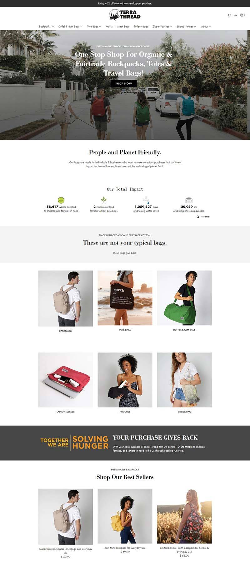 Terrathread 美国有机棉包包品牌网站