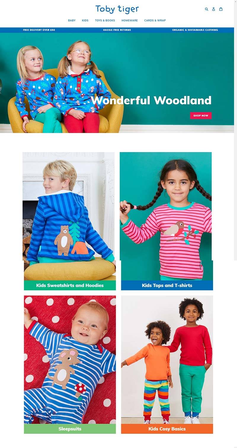 Toby Tiger 英国有机童装品牌网站