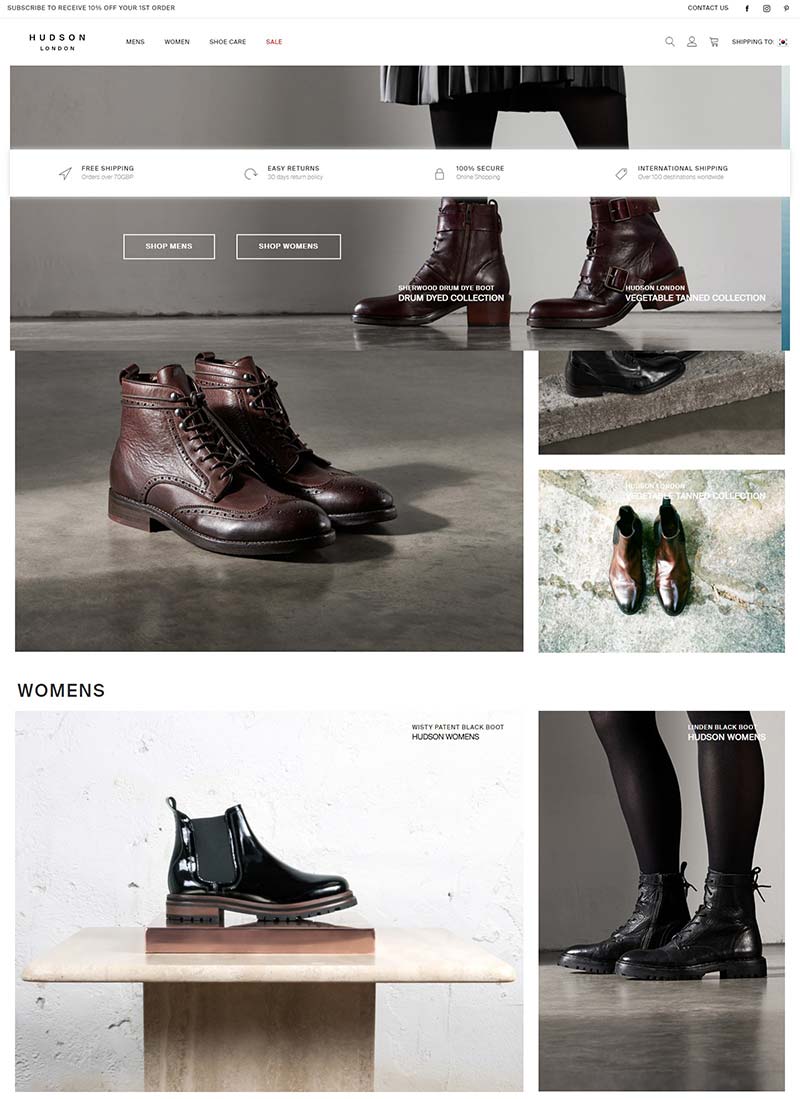 Hudson Shoes 哈德森-英国品牌鞋履购物网站