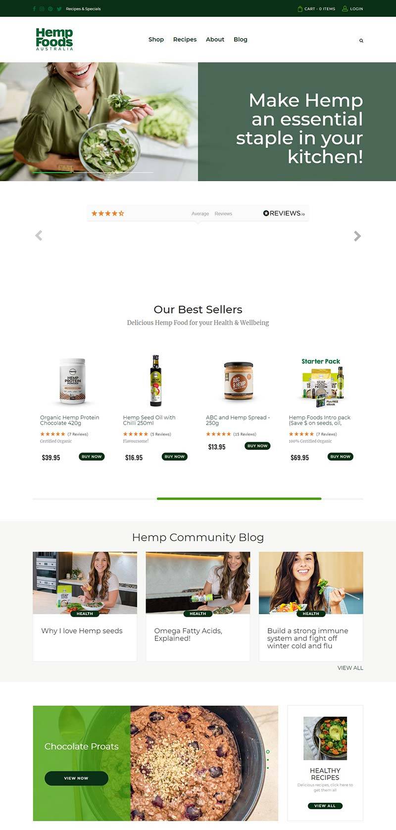 Hempfoods 澳大利亚营养保健品购物网站