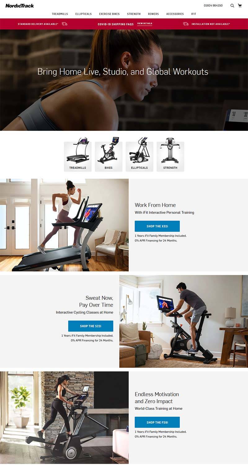 Nordictrack 美国运动健身器材品牌网站
