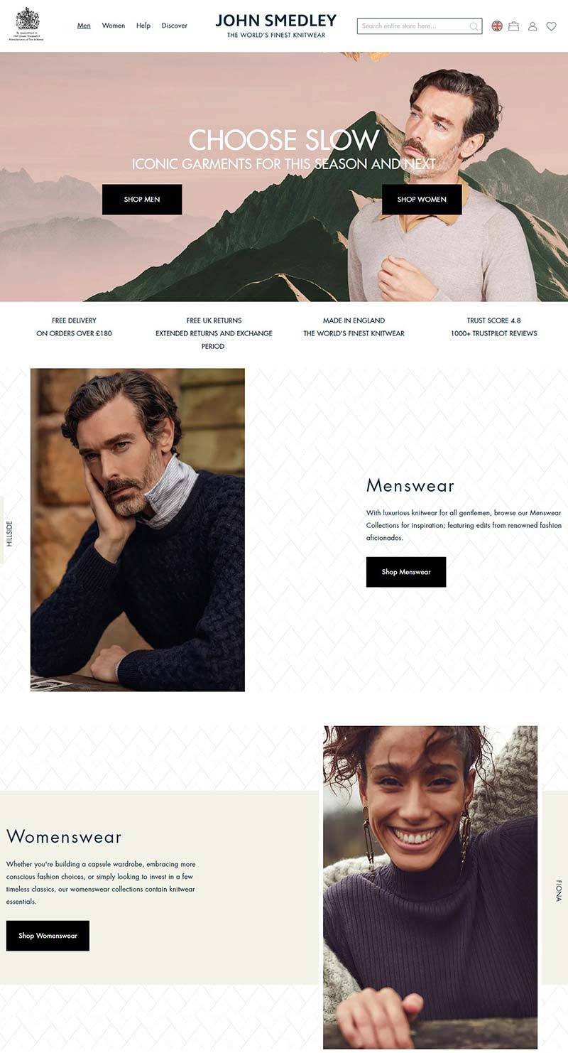 John Smedley 英国知名针织服饰品牌网站
