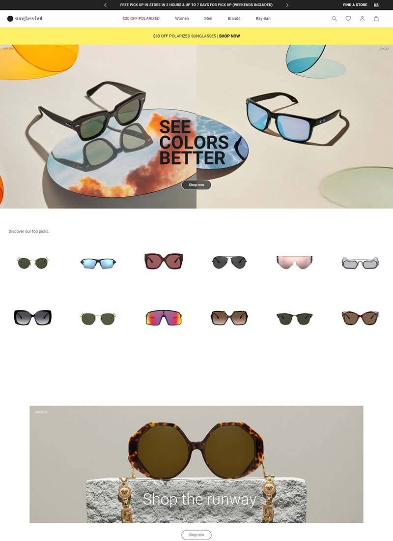Sunglass Hut 美国品牌太阳镜海淘网站