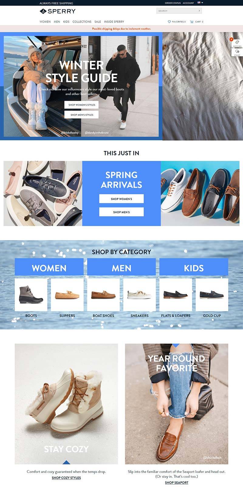 Sperry 美国斯佩里帆船鞋品牌网站