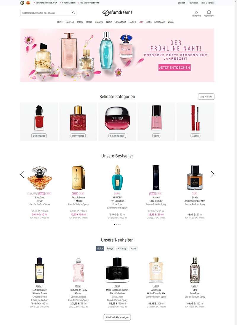 Parfumdreams 德国品牌香氛购物网站