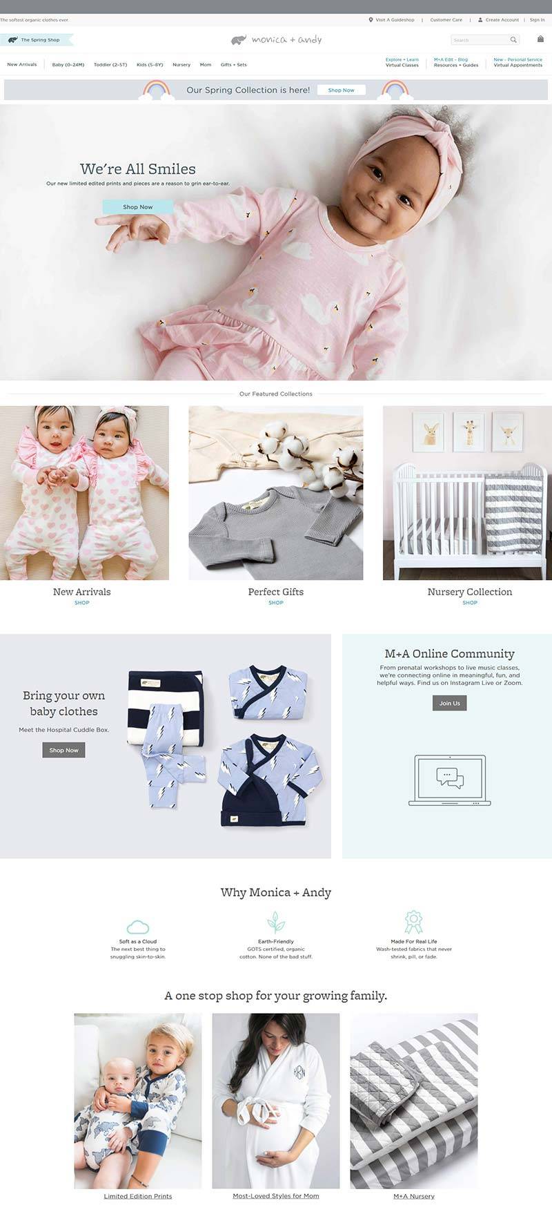 Monica+Andy 美国母婴用品品牌网站