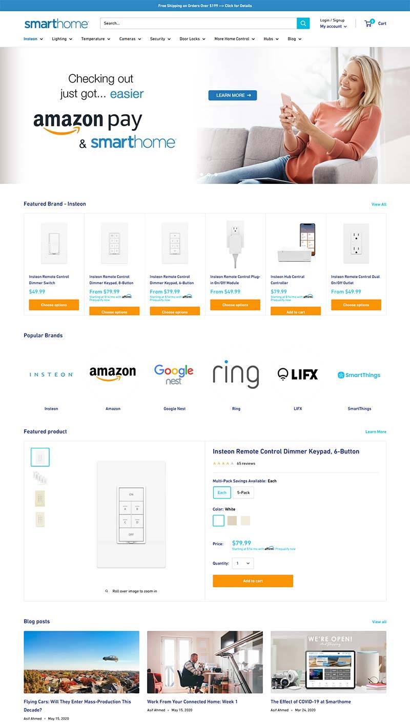 Smart Home 美国家庭自动化产品购物网站