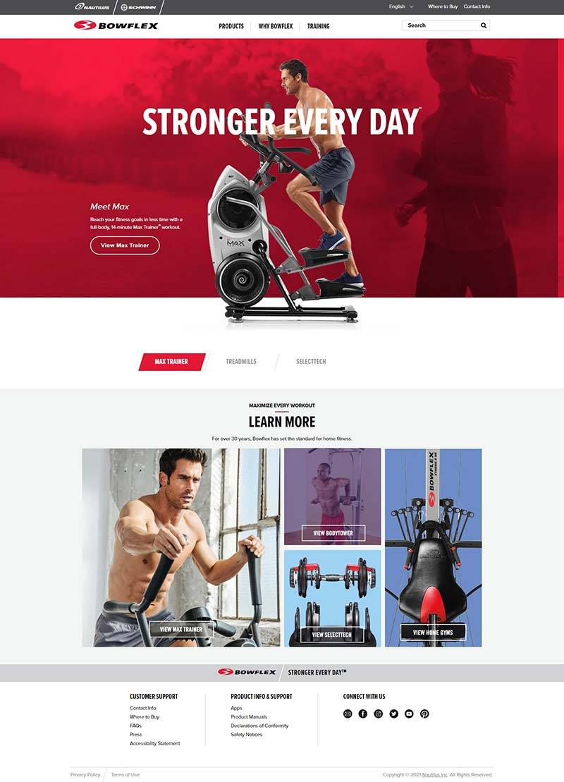 Bowflex 搏飞-美国家用健身器材购物网站