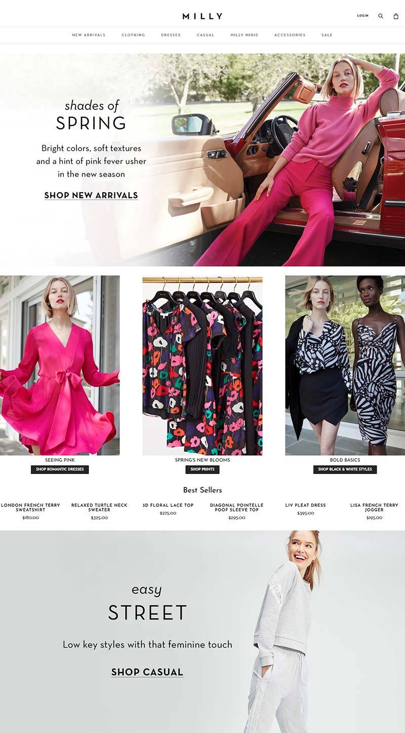 Milly 美国设计师服饰品牌网站
