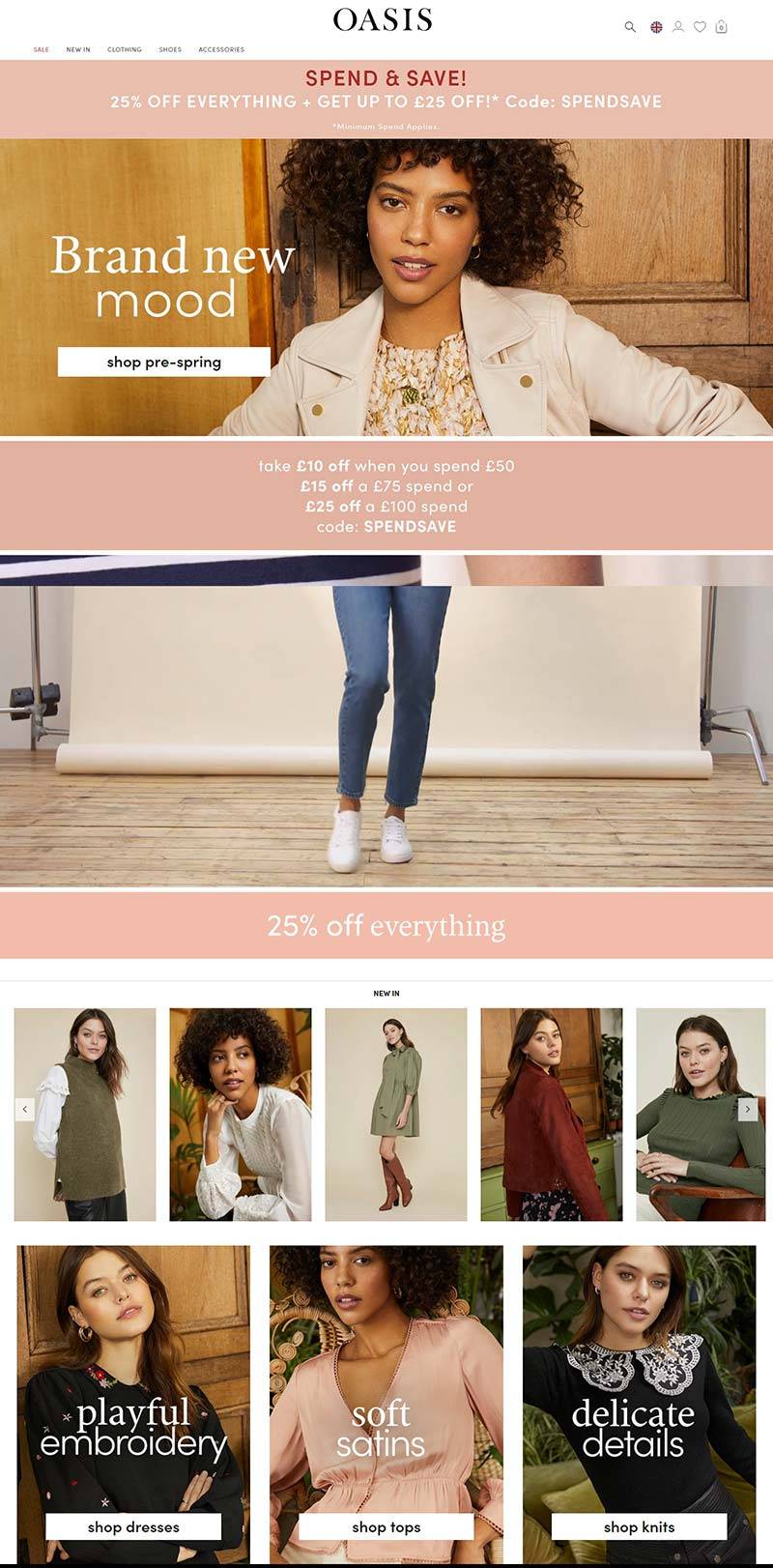 Oasis 英国时尚女装品牌购物网站