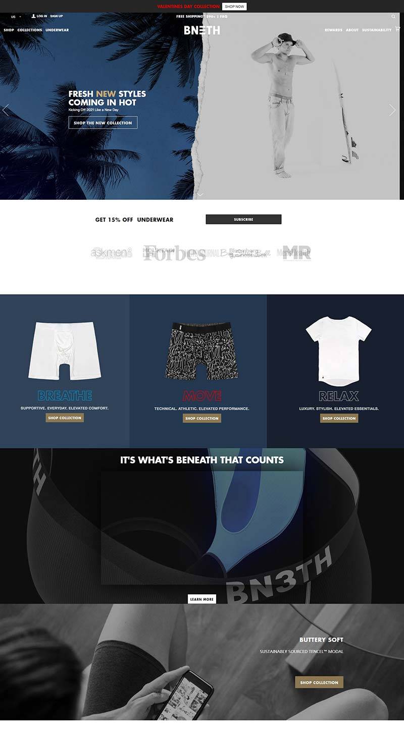 Bn3th 加拿大男士内衣品牌网站