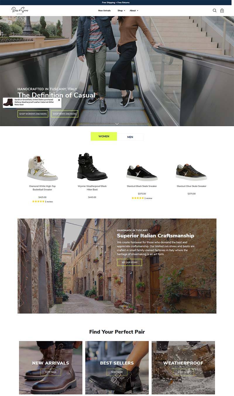 Ross & Snow 意大利品牌鞋履购物网站