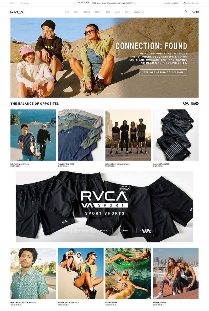 RVCA 美国设计师服饰品牌网站