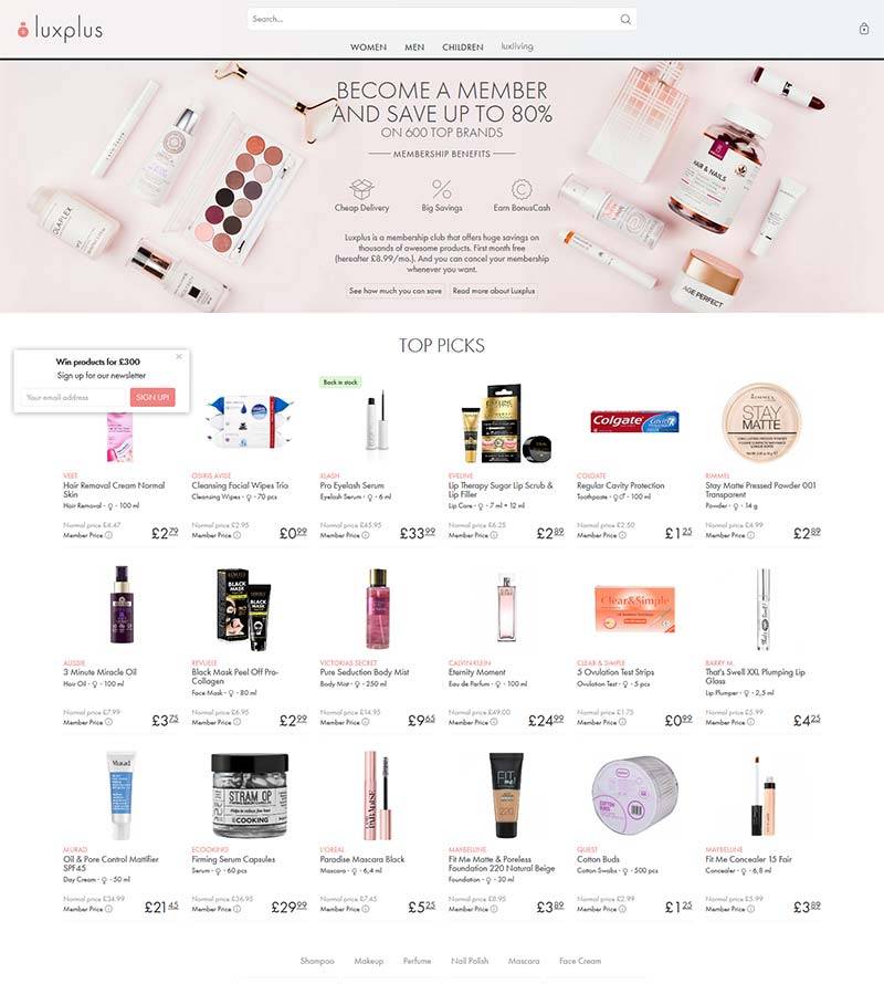 Luxplus UK 英国香水护肤品购物网站