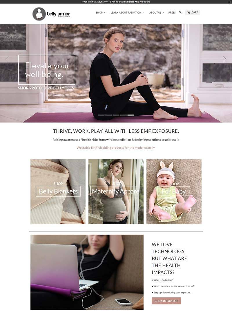 Belly Armor 美国孕妇抗辐射服饰品牌网站