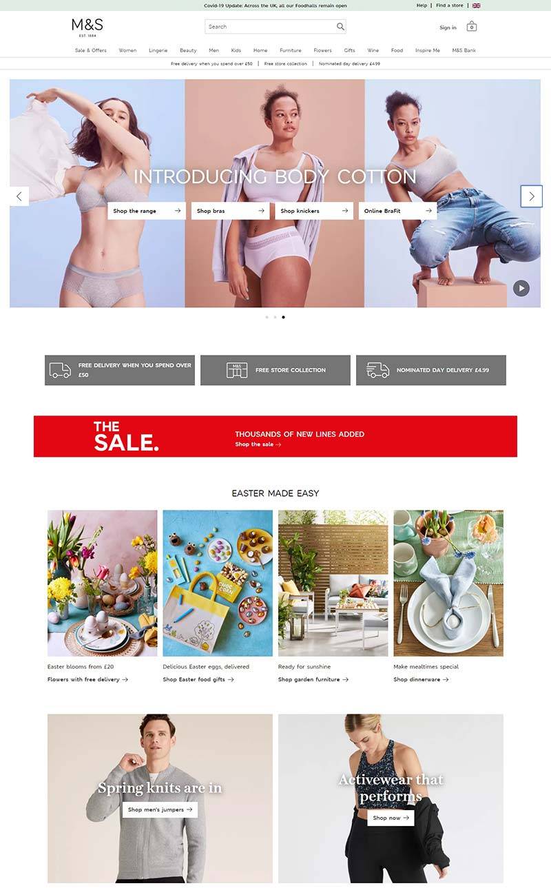 M&S 玛莎-英国百货品牌购物网站