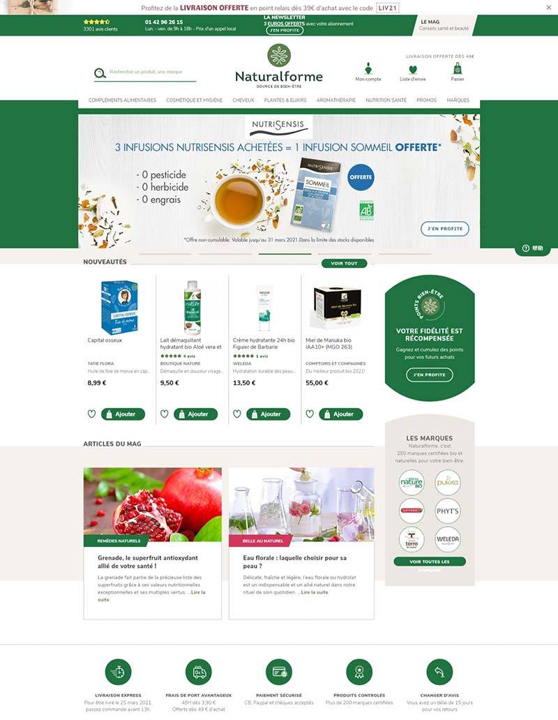Naturalforme 法国营养保健品购物网站