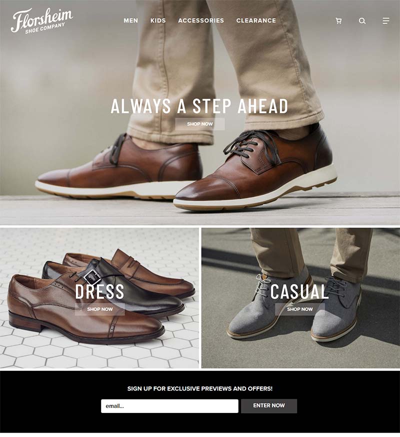 Florsheim 美国知名鞋履品牌网站
