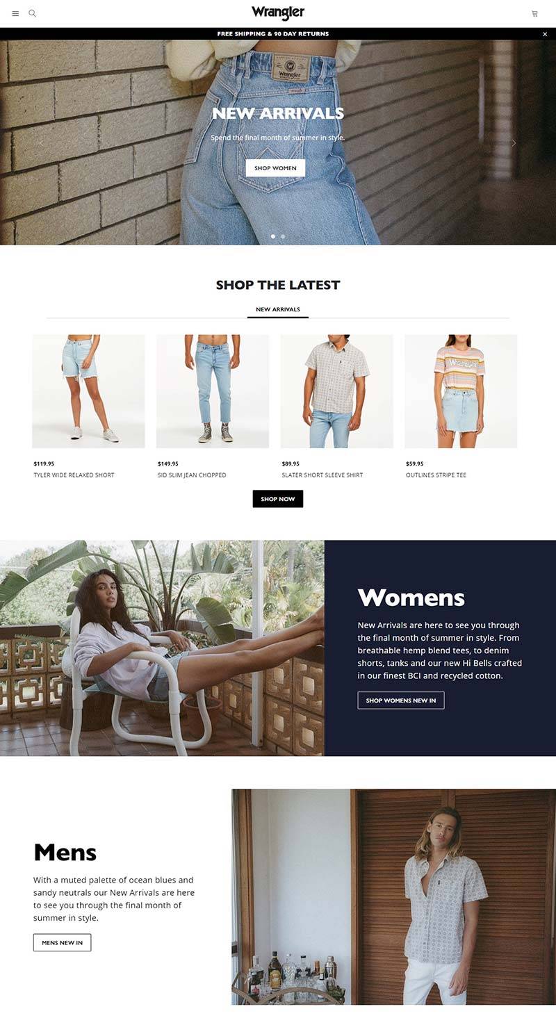 Wrangler AU 美国牛仔服饰品牌网站