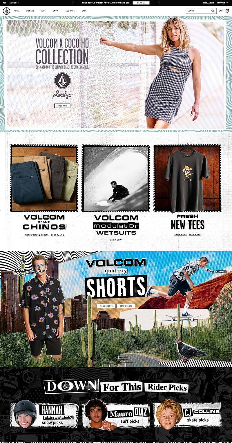 Volcom 美国户外运动服饰品牌网站