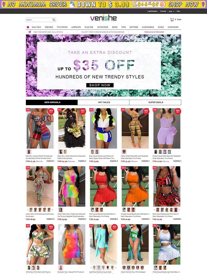 Venishe 美国大码女装购物网站