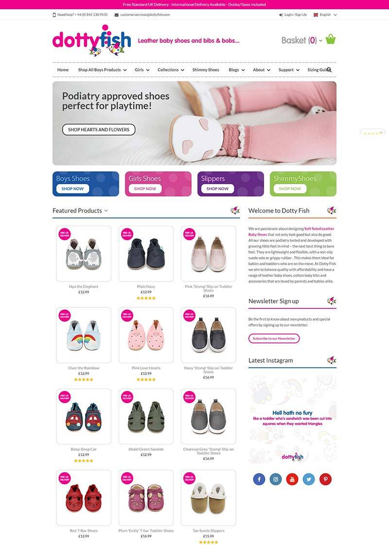 Dotty Fish 英国婴儿鞋品牌购物网站