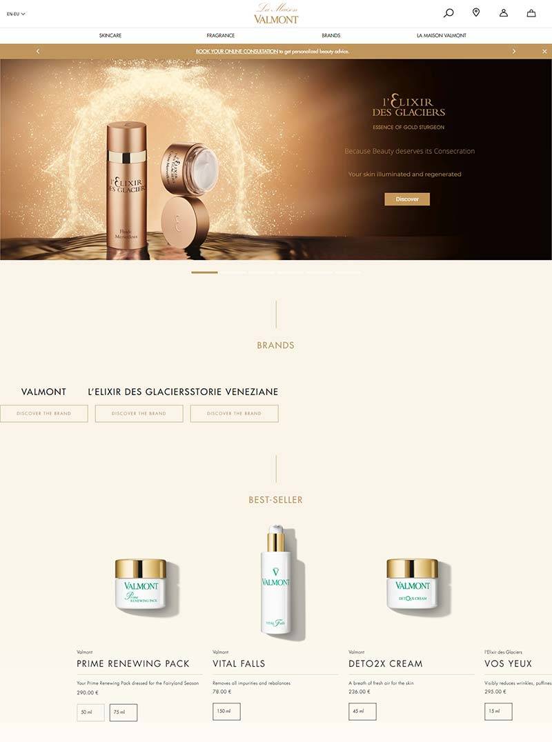 La Maison Valmont 法儿曼-瑞士抗衰老护肤品牌网站