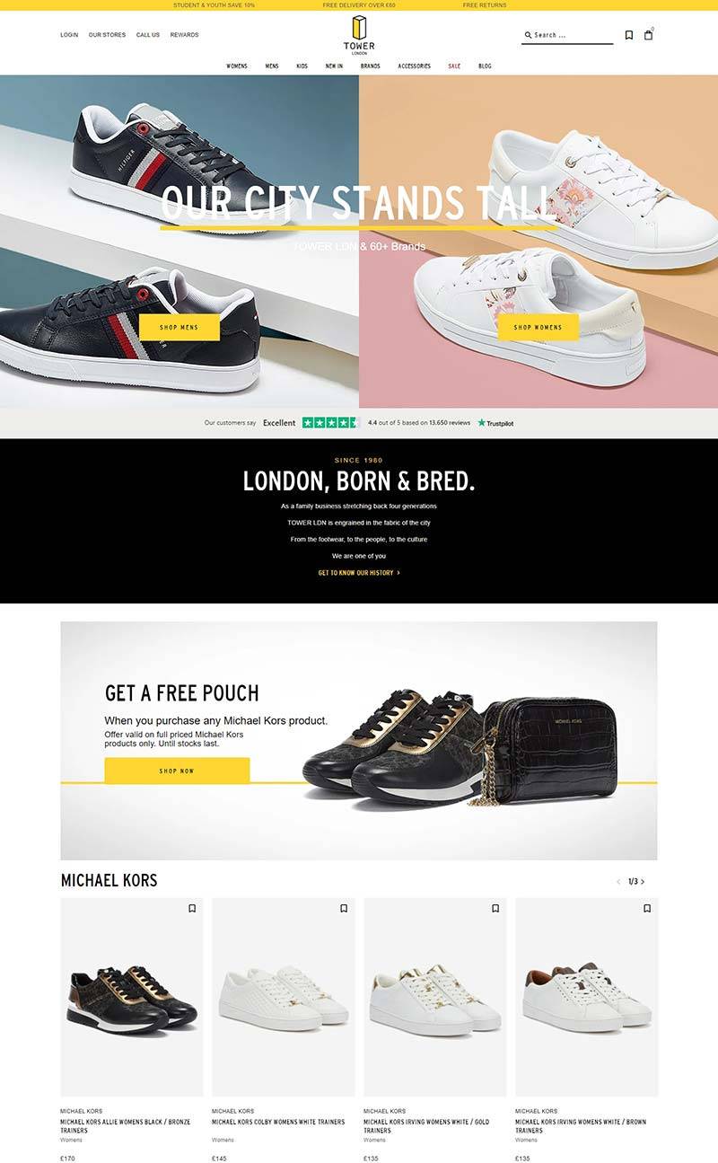 TOWER London 英国品牌鞋履购物网站