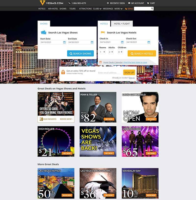 Vegas 美国拉斯维加斯旅游预订网站