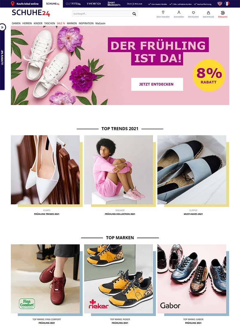 Schuhe24 德国鞋类商城购物网站