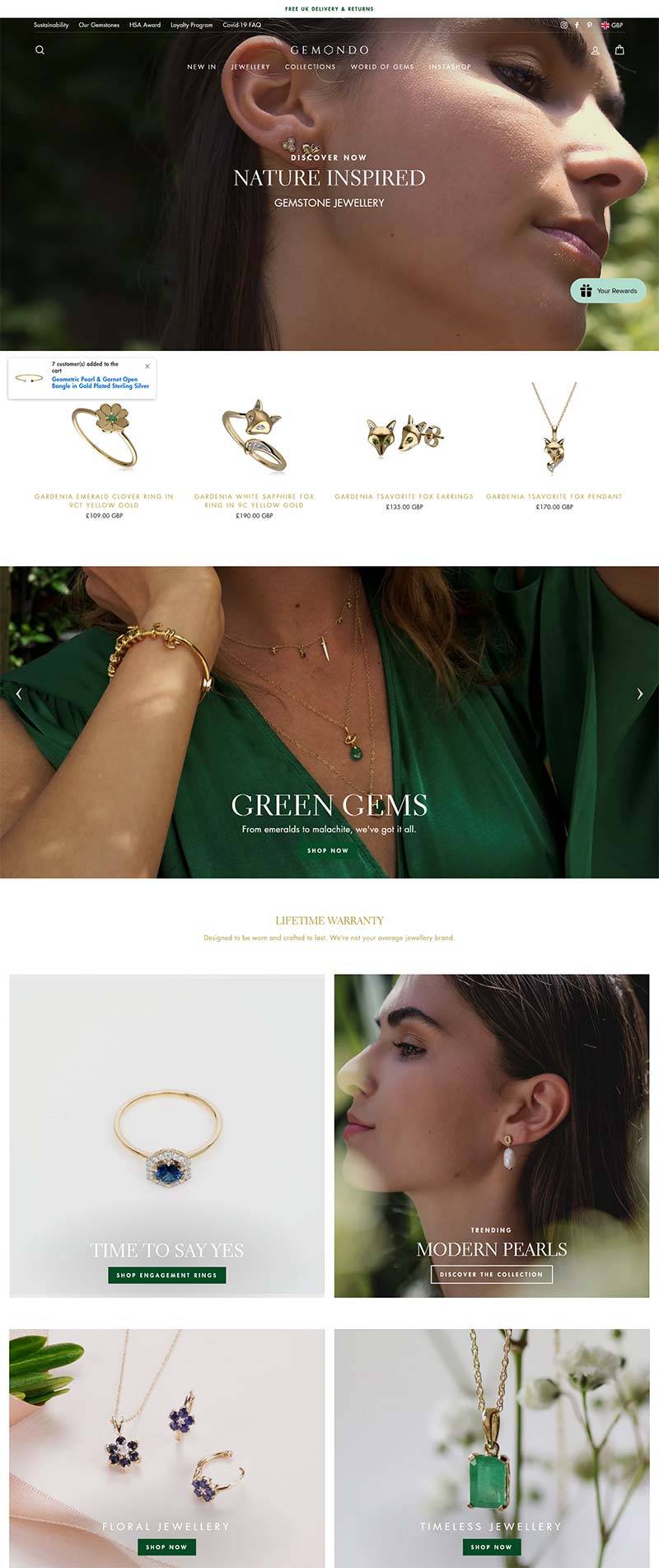 Gemondo Jewellery 英国天然珠宝品牌购物网站