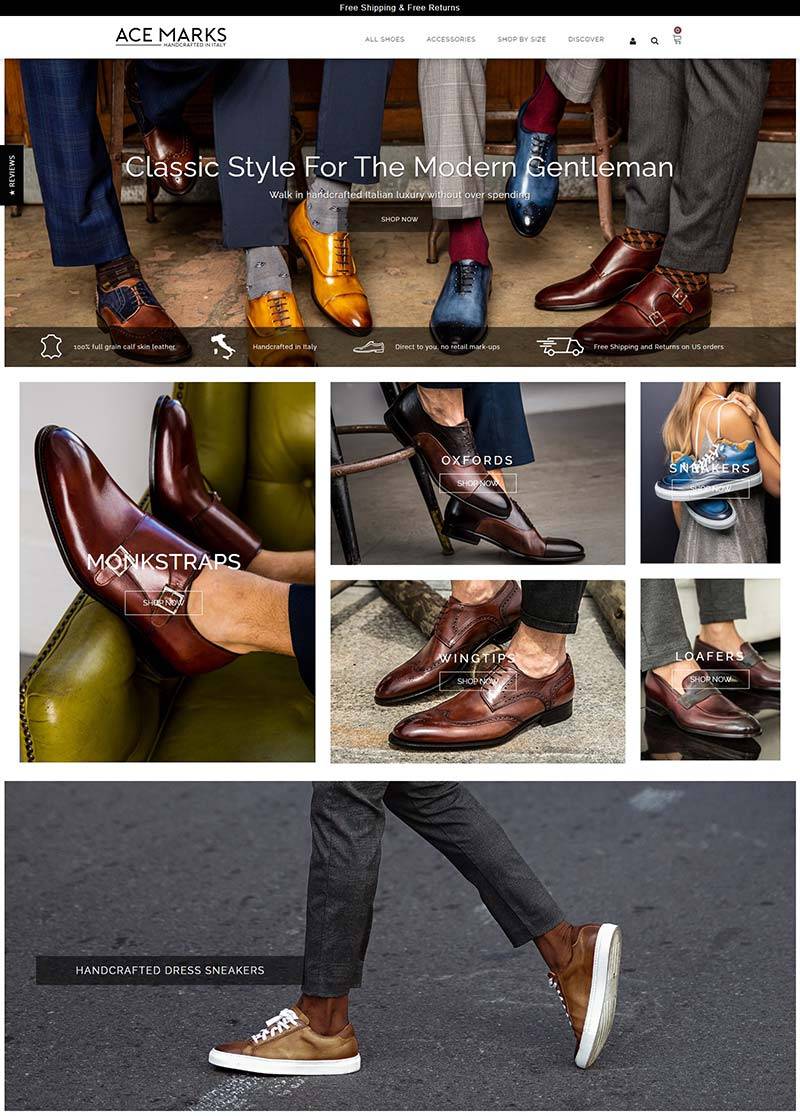 Ace Marks 美国手工鞋品牌购物网站