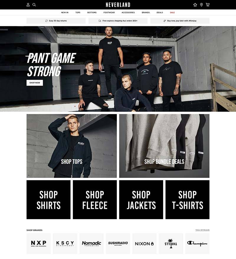 Neverland Store 澳洲潮流服饰品牌网站