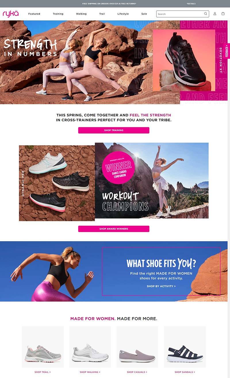 Ryka 美国运动女鞋品牌购物网站