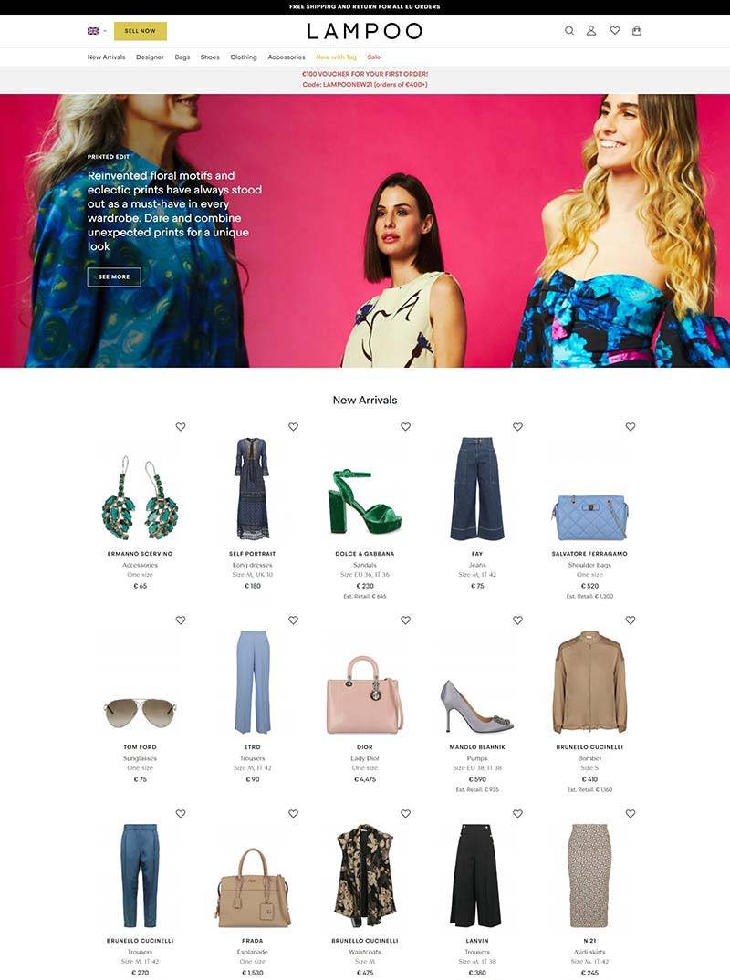 Lampoo 意大利奢侈品购物网站