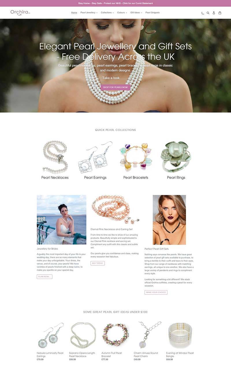 Orchira 英国知名珠宝品牌购物网站