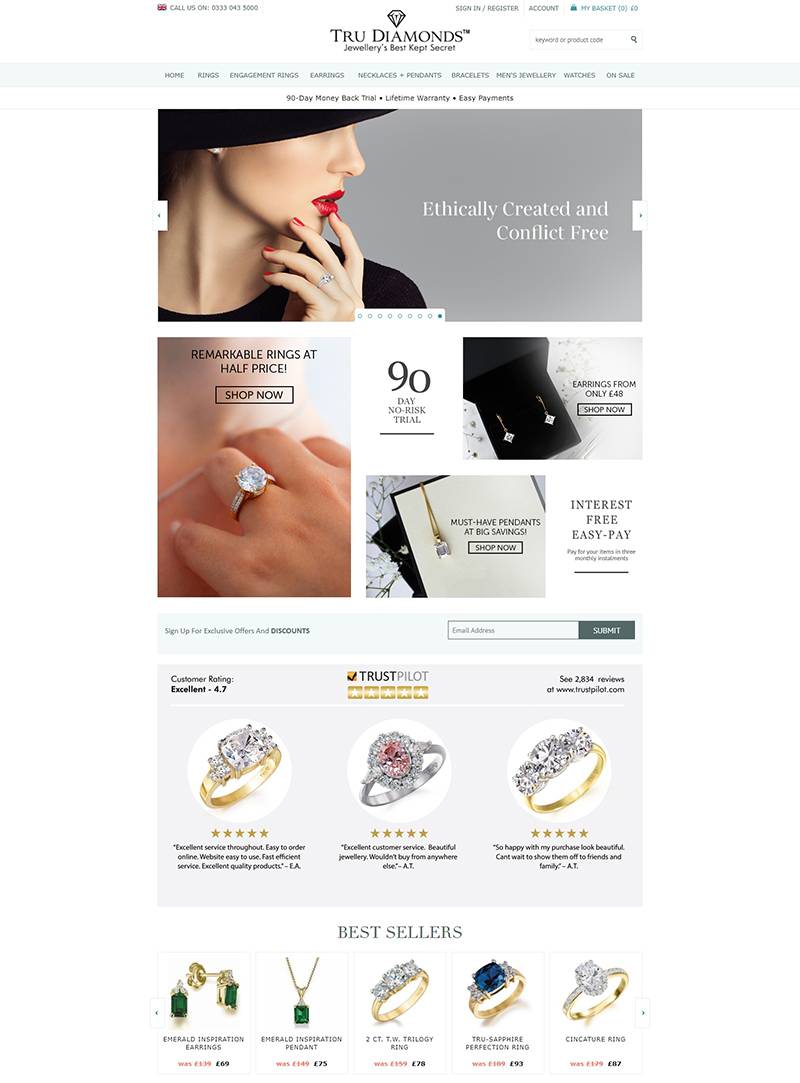 Tru-Diamonds 英国珠宝饰品品牌购物网站