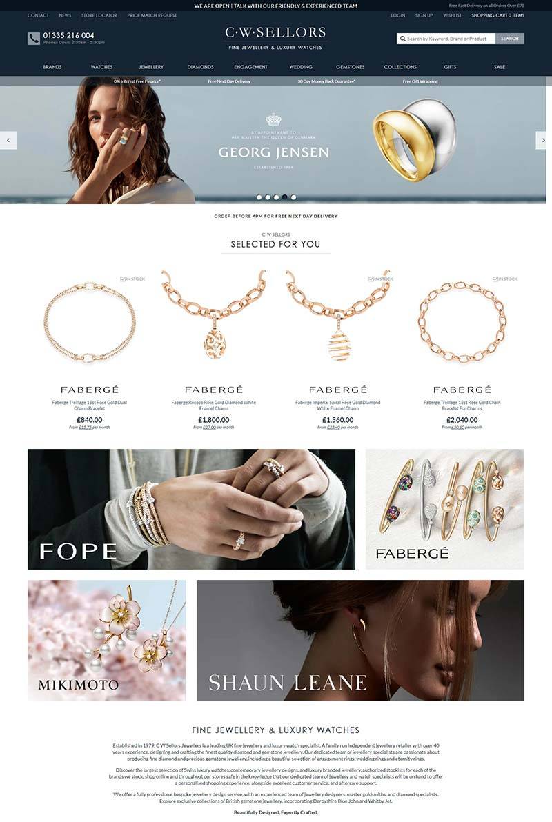 C W Sellors 英国奢侈品珠宝零售网站