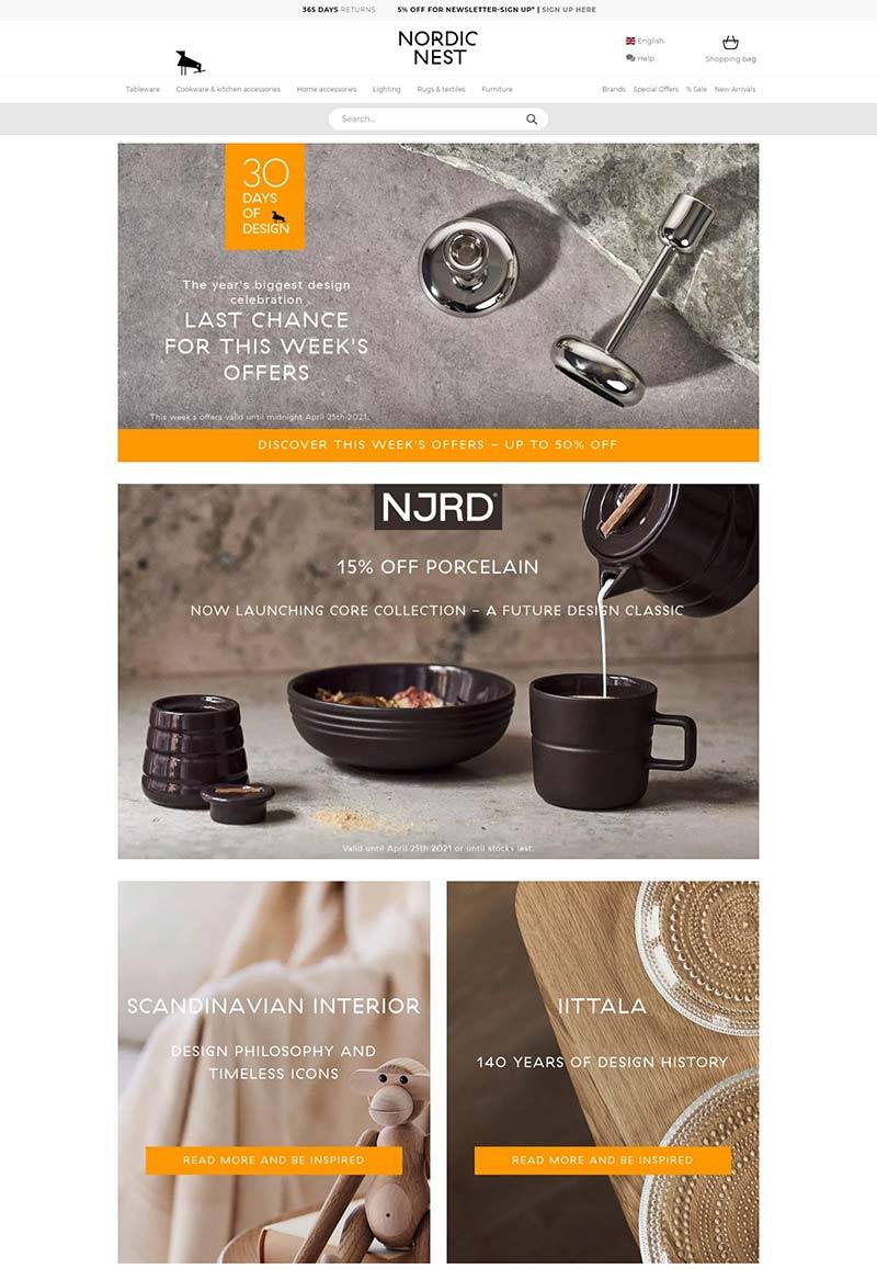 NordicNest 北欧家居设计品牌购物网站