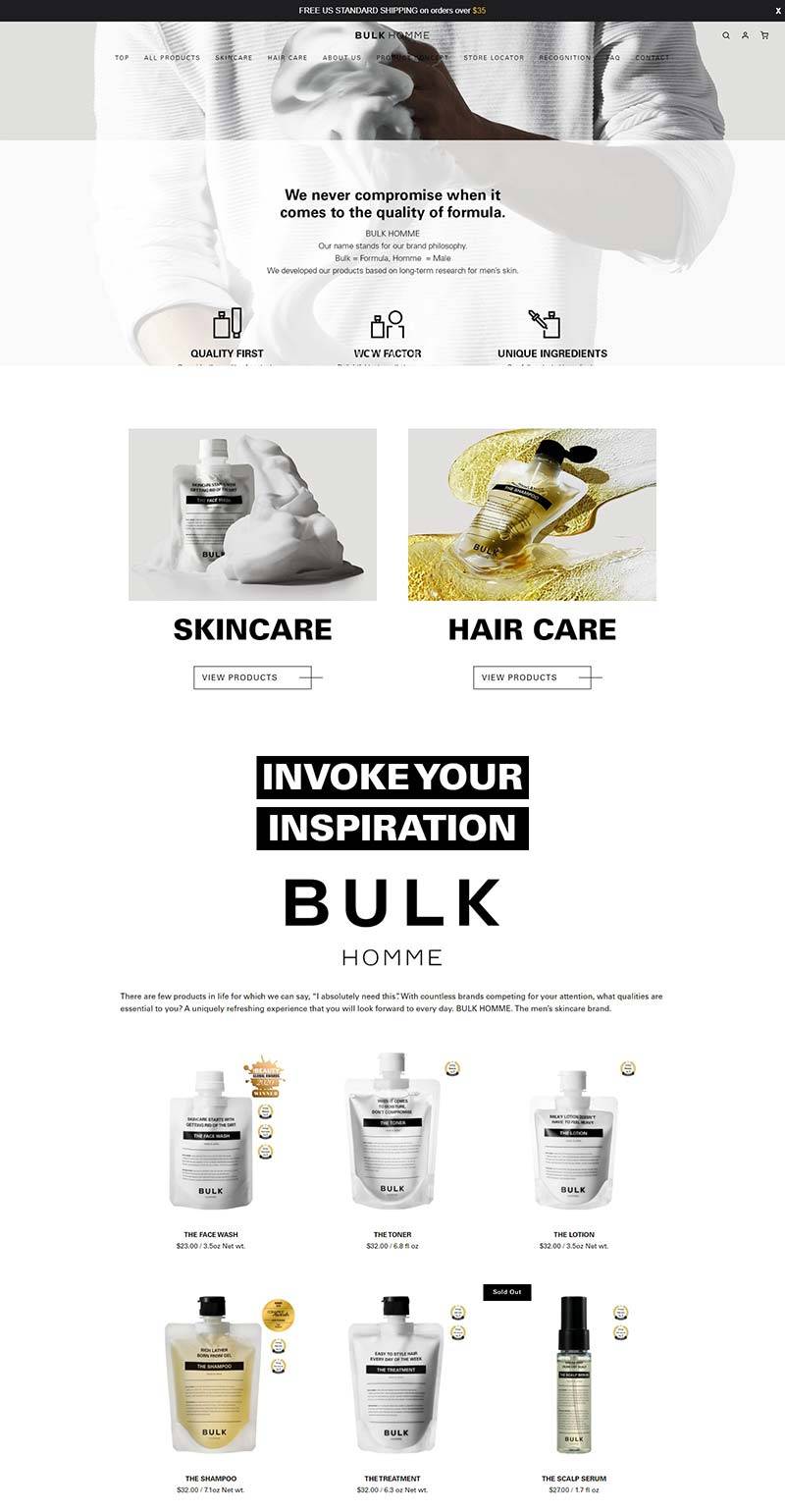 Bulk Homme US 本客-日本男士护肤品牌美国官网