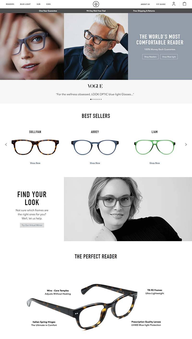 Look Optic 美国视疲劳缓解眼镜品牌网站