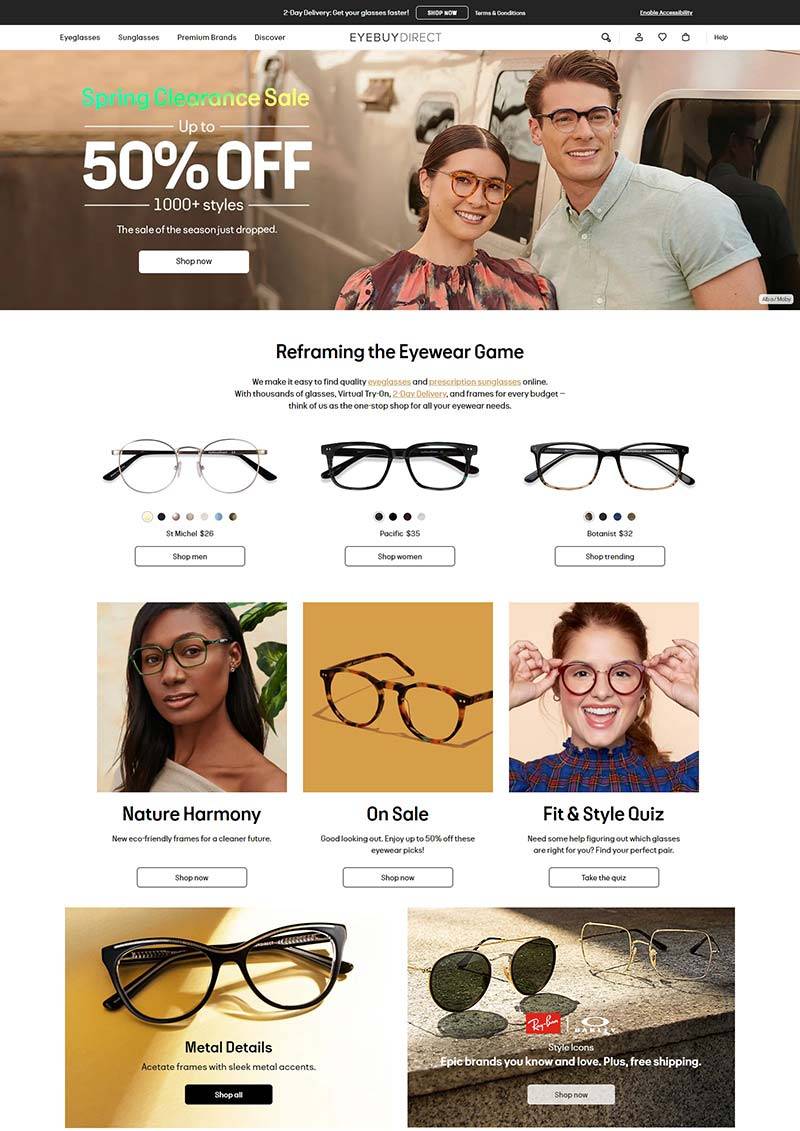 EyeBuyDirect 易佰得-美国知名眼镜品牌网站