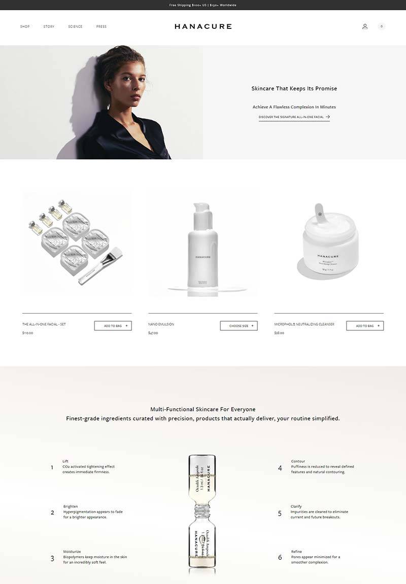 Hanacure 韩国高端护肤品牌购物网站