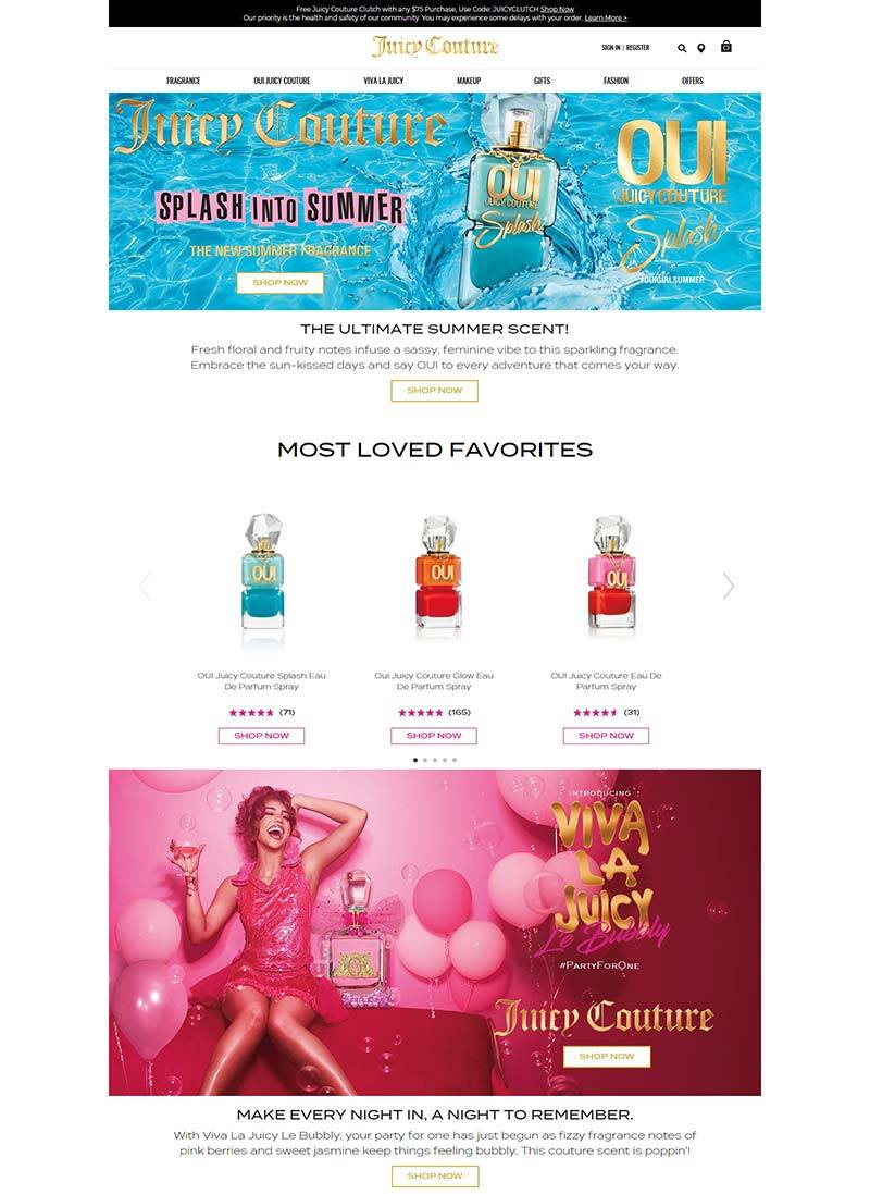 Juicy Couture Beauty 美国时尚服饰香水购物网站