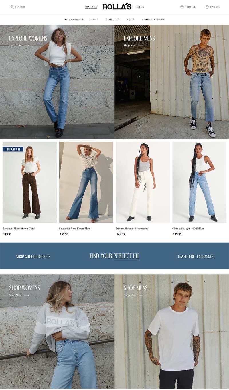 Rolla's Jean 澳大利亚设计师牛仔服饰品牌网站