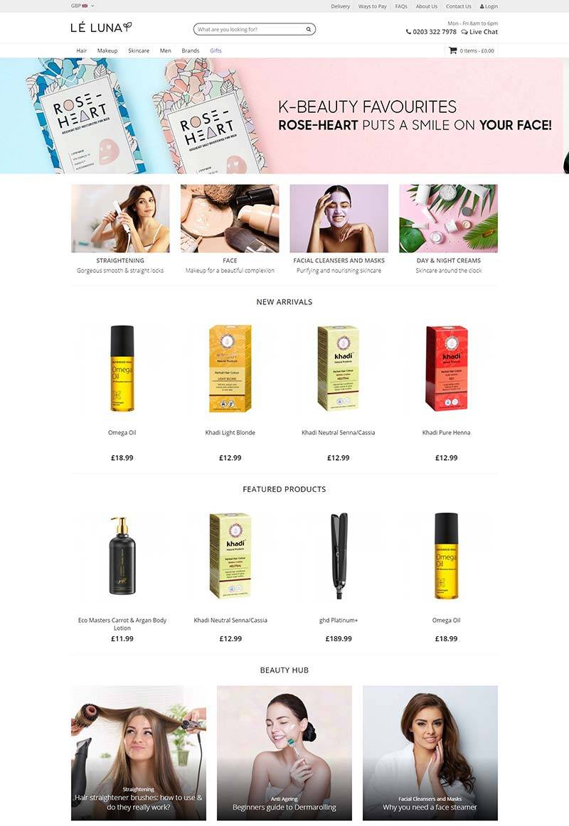 Leluna 英国美容护肤品牌购物网站