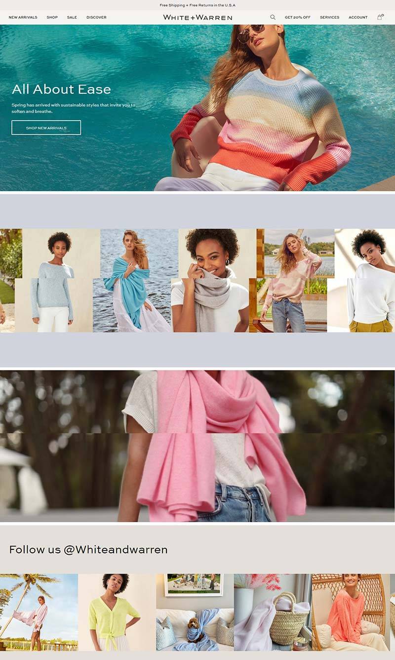 White + Warren 美国针织女装品牌购物网站